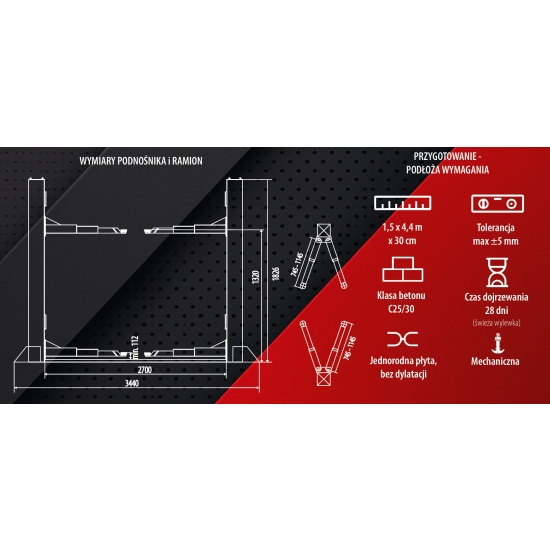 MOBILNY PODNOŚNIK KOLUMNOWY GRUBBER 2.40 CLEVER