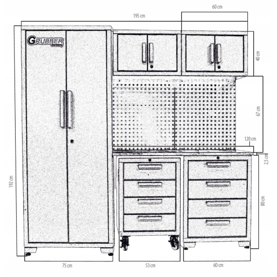 Szafa warsztatowa meble warsztatowe wózek GRUBBER RW3012